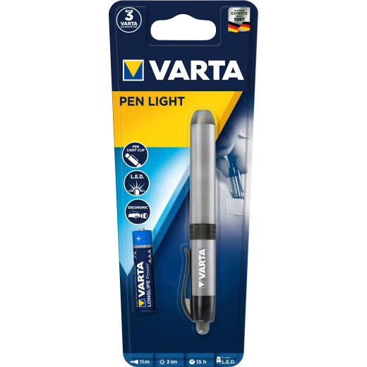 Varta Penlight Penlight battery-powered LED (monochrome) 11.7 cm Silver Varta Penlight Penlight battery-powered LED (monochrome) 11.7 cm Silver