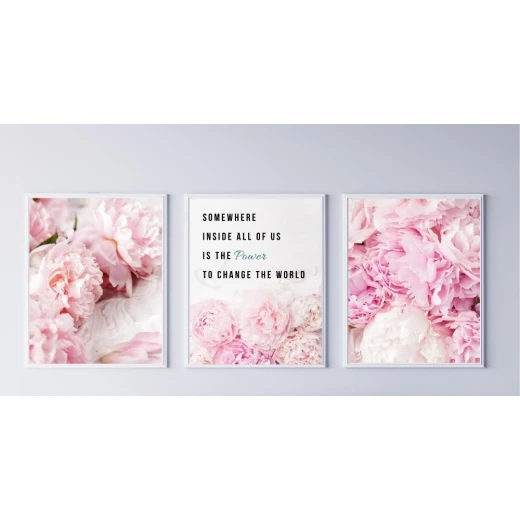 ExtraOrdinary Decorative Wood Framed Wall Art Prints, Peony Poster, A3 ExtraOrdinary Decorative Wood Framed Wall Art Prints, Peony Poster, A3