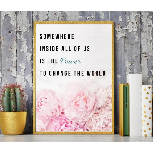 ExtraOrdinary Decorative Wood Framed Wall Art Prints, Peony Poster, A3 - إكسترا أورديناري - Image 3