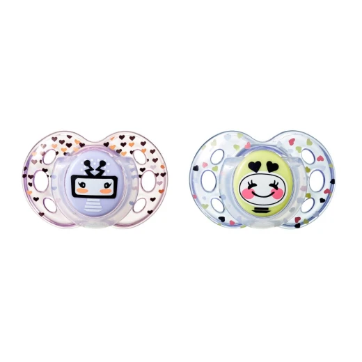 Tommee Tippee Closer to Nature Fun Pacifier, 18-36 Months, 2 Count Girl Tommee Tippee Closer to Nature Fun Pacifier, 18-36 Months, 2 Count Girl