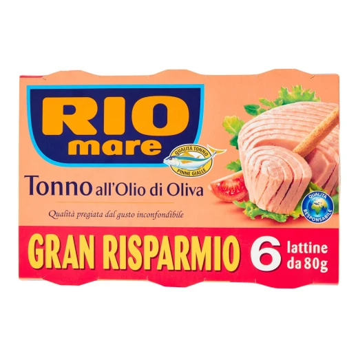 Rio Mare Tuna in Olive Oil Family Pack 6x80g Rio Mare Tuna in Olive Oil Family Pack 6x80g