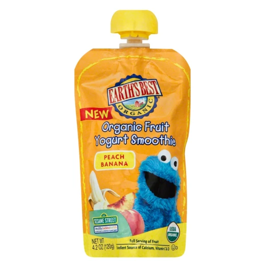 Earth's Best Organic Fruit Yogurt Smoothie Peach Banana 120g