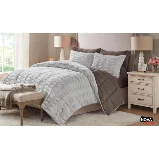 Nova Comforter 4pcs Set Coll. Gia Twin Brown Nova Comforter 4pcs Set Coll. Gia Twin Brown