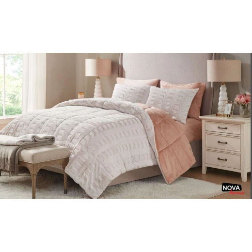 Nova Comforter 4pcs Set  Coll. Gia Twin Pink