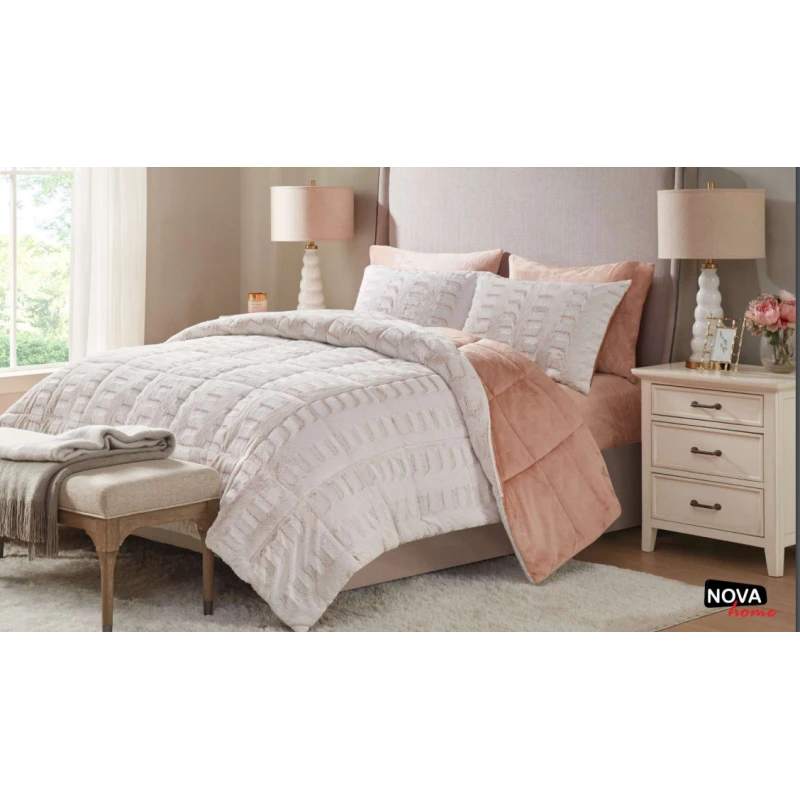 Nova Comforter 4pcs Set  Coll. Gia Twin Pink - نوفا هوم