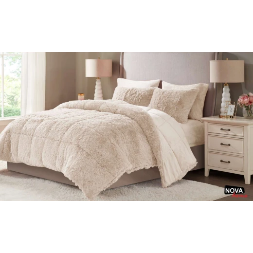 Nova Comforter 4pcs Set Coll. Malea Twin Beige Nova Comforter 4pcs Set Coll. Malea Twin Beige