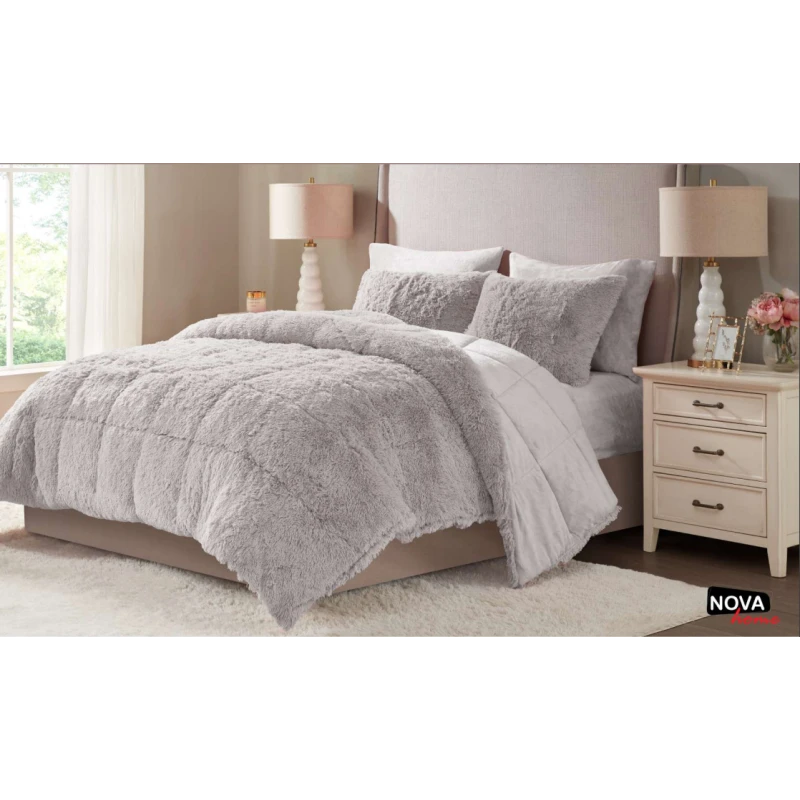 Nova Comforter 4pcs Set  Coll. Malea Twin Grey - نوفا هوم