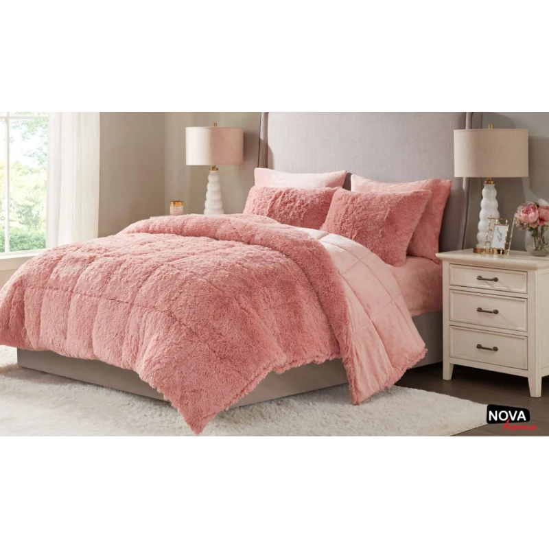 Nova Comforter 4pcs Set  Coll. Malea Twin Pink - نوفا هوم