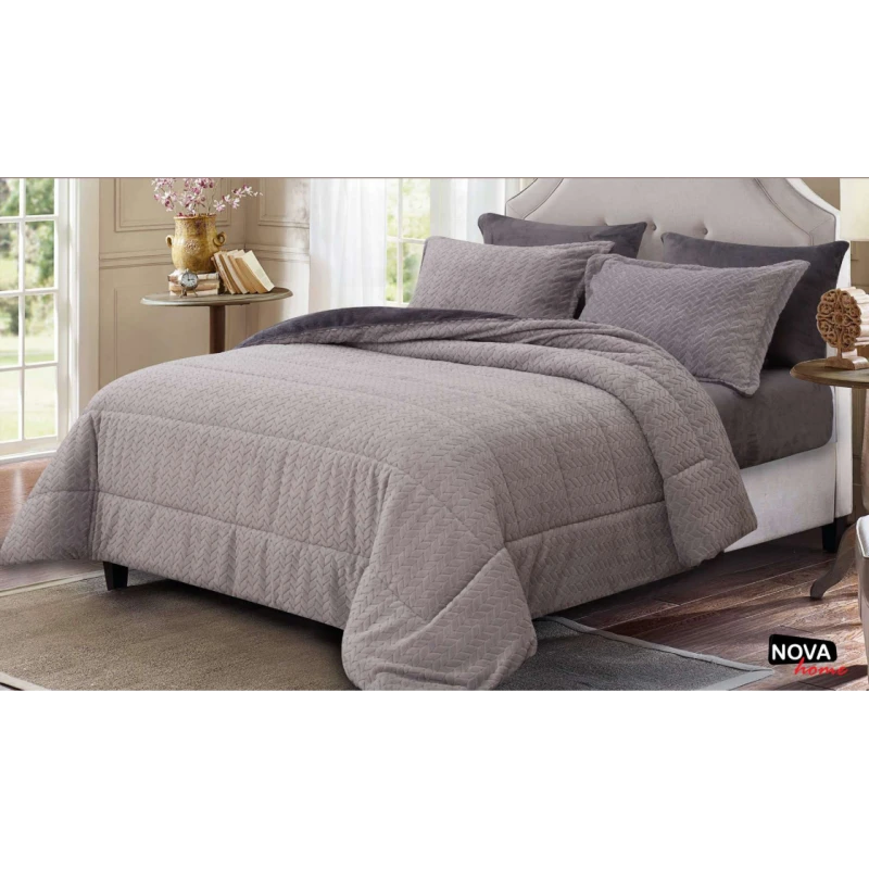 Nova Comforter 4pcs Set Doma Twin Grey - نوفا هوم