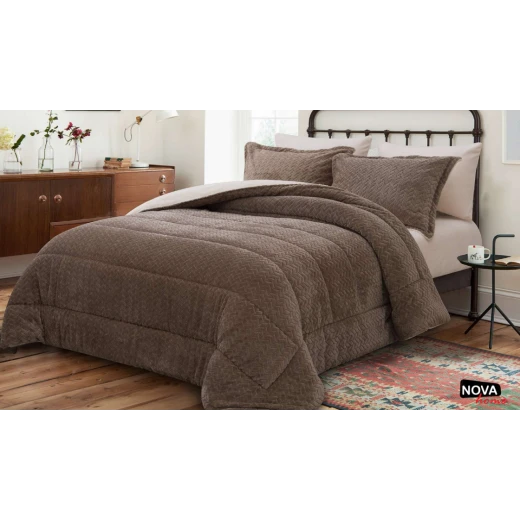 Nova Comforter 6pcs Set Doma King Taupe Nova Comforter 6pcs Set Doma King Taupe