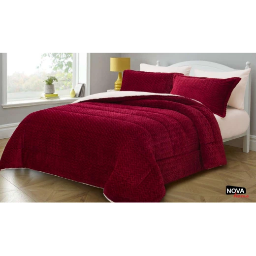 Nova Comforter 6pcs Set Doma King Burgandy Nova Comforter 6pcs Set Doma King Burgandy