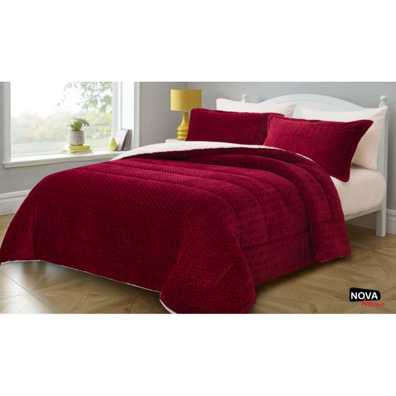 Nova Comforter 6pcs Set Doma King Burgandy - نوفا هوم