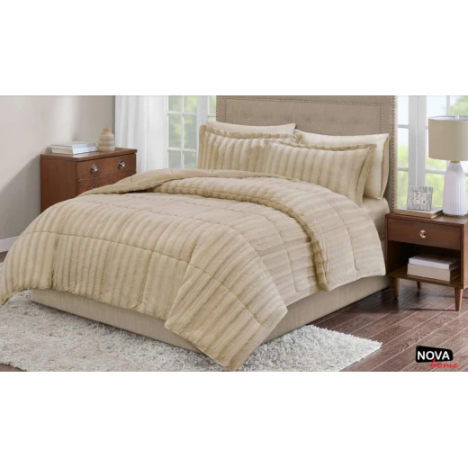 Nova Comforter 6pcs Set Solo King Beige Nova Comforter 6pcs Set Solo King Beige