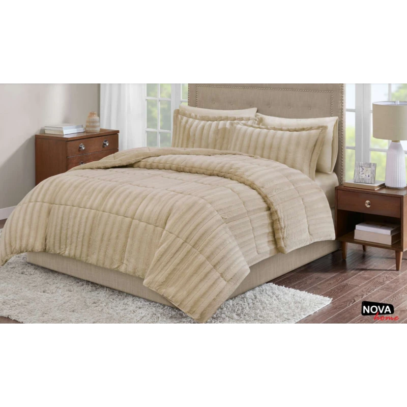 Nova Comforter 6pcs Set Solo King Beige - نوفا هوم