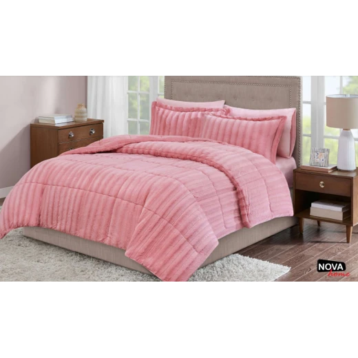 Nova Comforter 6pcs Set Solo King Pink Nova Comforter 6pcs Set Solo King Pink