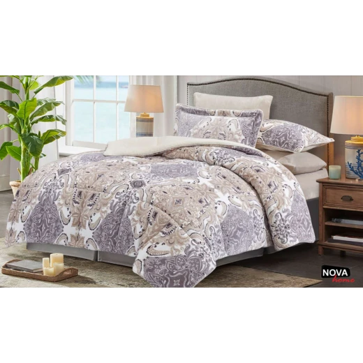 Nova Comforter 4pcs Set Sarina Twin Beige