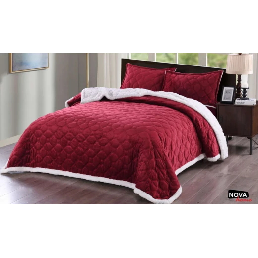 NOVA Winter Bed Spread 4pcs Brielle King Burgandy NOVA Winter Bed Spread 4pcs Brielle King Burgandy