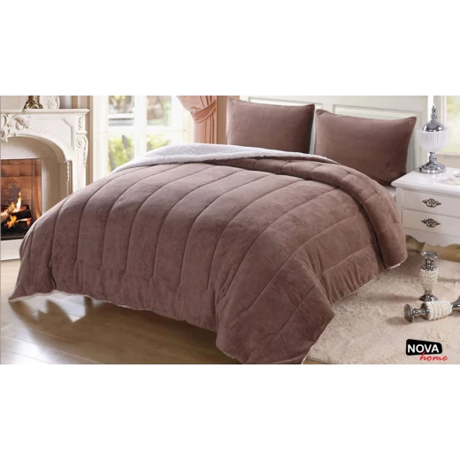 لحاف شيربا سادة 160x220 موكا من نوفا - مزدوج لحاف شيربا سادة 160x220 موكا من نوفا - مزدوج