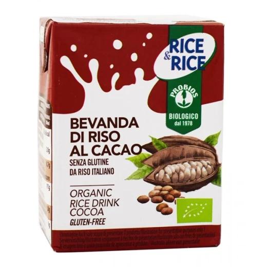 Probios Rice & Rice Organic Gluten free Rice Drink With Cocoa 200ml Probios Rice & Rice Organic Gluten free Rice Drink With Cocoa 200ml
