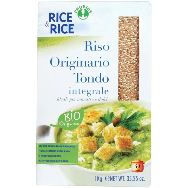 Probios Rice&Rice Originario Round Whole Grain Rice, 1 kg, - بروبيوس