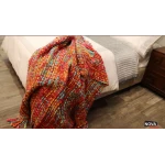 NOVA Hand Made Knitted Throw Sharko 130x160 Orange - نوفا هوم