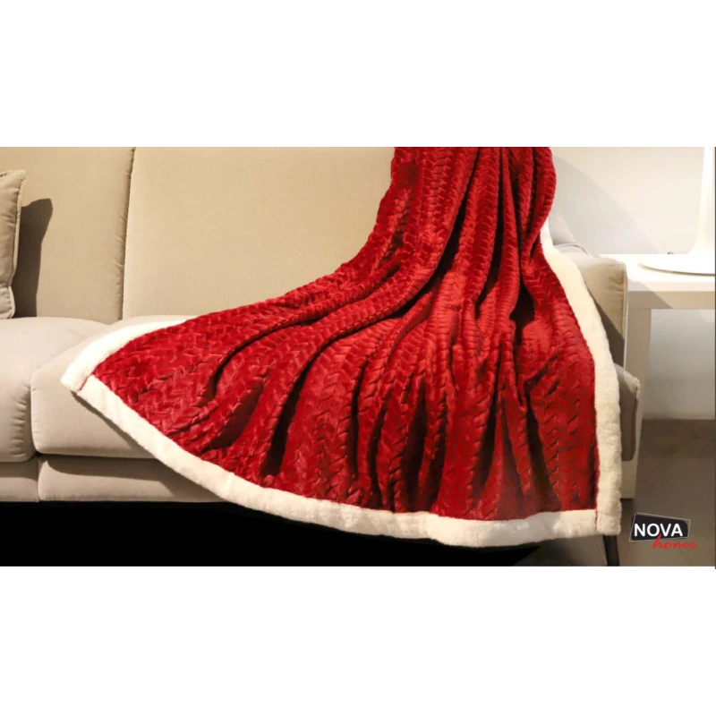 NOVA Throw Blanket Doma - Burgandy - نوفا هوم