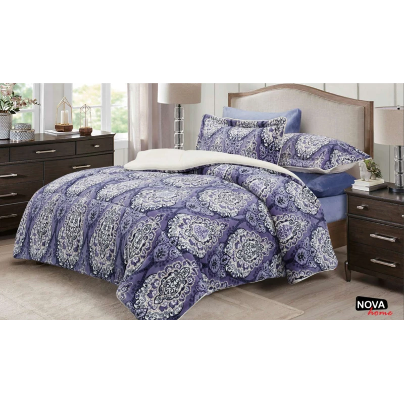 NOVA Comforter 4pcs set Marrakesh Twin Blue - نوفا هوم