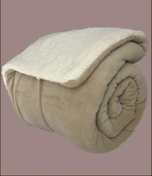 NOVA Fleece Sherpa Comforter Plain 160x220 Beige - Twin - نوفا هوم
