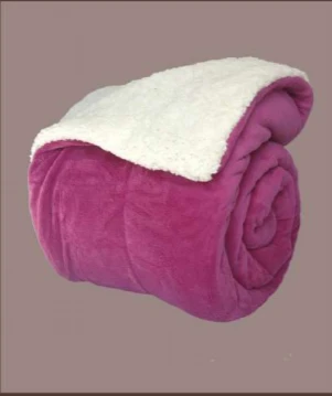 NOVA Fleece Sherpa Comforter Plain 240x220 Fushia - King - نوفا هوم
