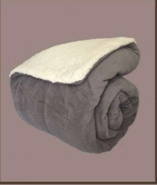 NOVA Fleece Sherpa Comforter Plain 160x220 Grey - Twin NOVA Fleece Sherpa Comforter Plain 160x220 Grey - Twin