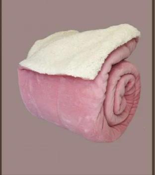NOVA Fleece Sherpa Comforter Plain 240x220 Rose - King - نوفا هوم