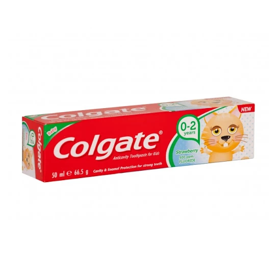 Colgate Strawberry Toothpaste for Kids, 0-2 years, 50ml - كولجيت