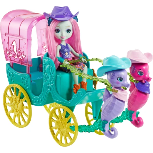 Enchantimals Sandella Seahorse, Friends and Western-styled Coach Doll - إنشانتملز - Image 5