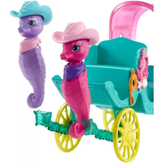 Enchantimals Sandella Seahorse, Friends and Western-styled Coach Doll - إنشانتملز - Image 2