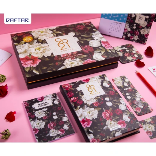 Daftar 2021 Agenda with Accessories, White Flowers - دفتر - Image 8