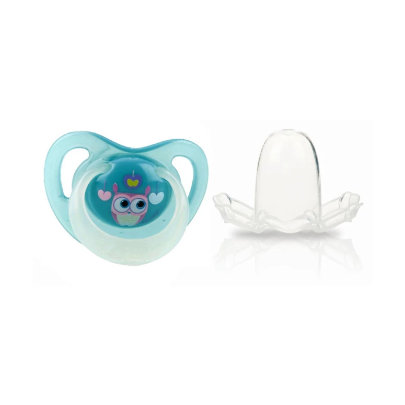 Nuby Orthodontic Glow in the Dark Soother - 0-6m - Turquoise - نوبي