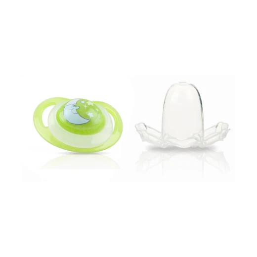 Nuby Orthodontic Glow in the Dark Soother - 0-6m - أخضر Nuby Orthodontic Glow in the Dark Soother - 0-6m - أخضر