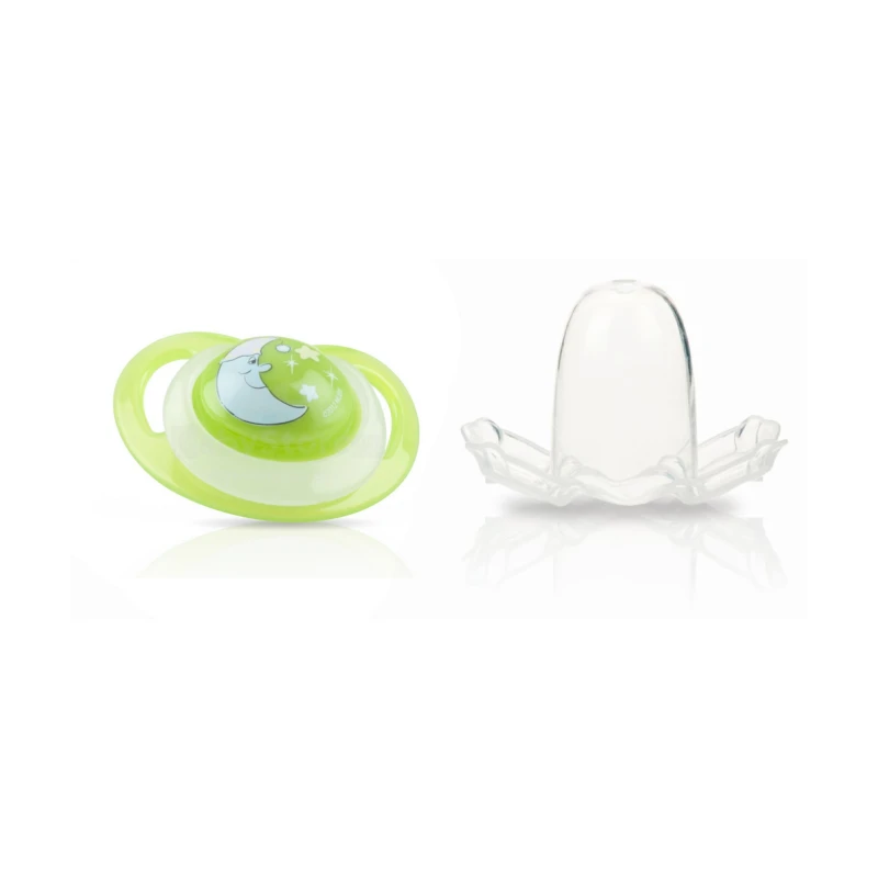 Nuby Orthodontic Glow in the Dark Soother - 0-6m - أخضر - نوبي