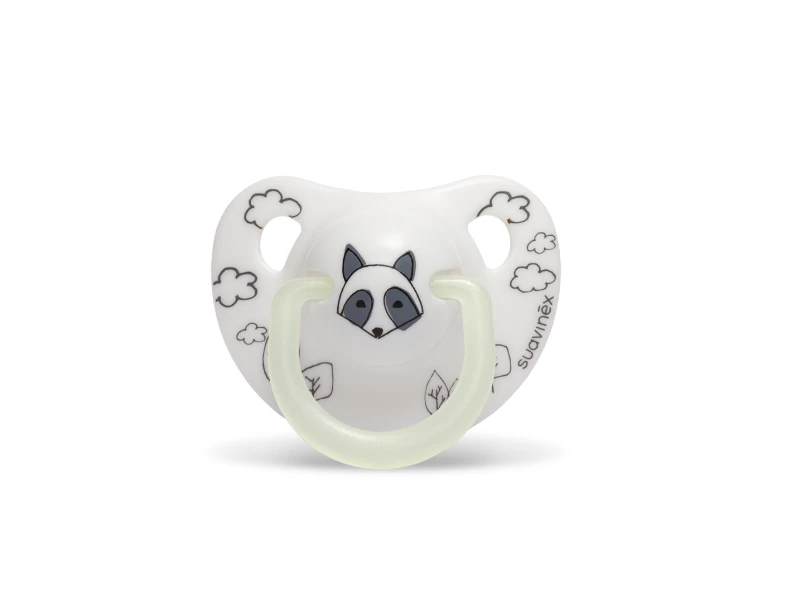 Suavinex Anatomical Silicone Pacifier White Racoon 0-6M - سوافينكس