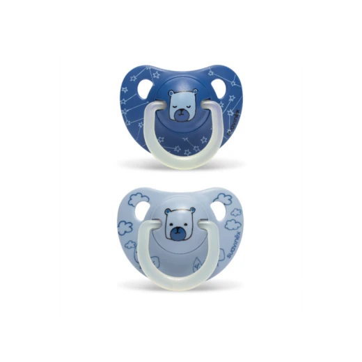 Suavinex Night & Day, Anatomic Silicone Soothers 6-18m, Bear 2pcs Suavinex Night & Day, Anatomic Silicone Soothers 6-18m, Bear 2pcs