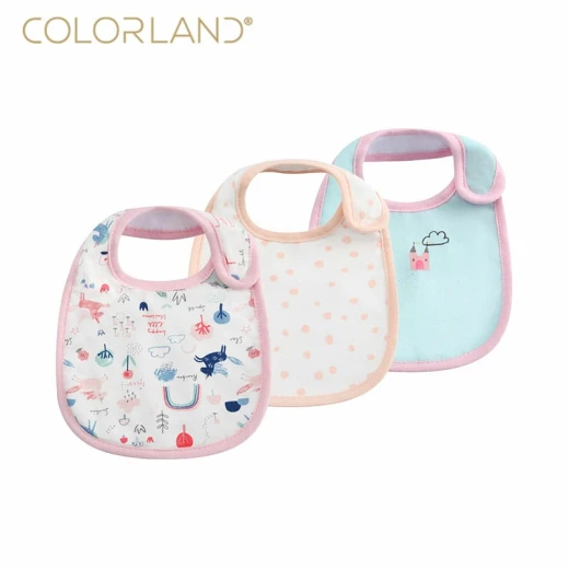 Colorland 3 Pieces Cotton Feeding Baby Bibs