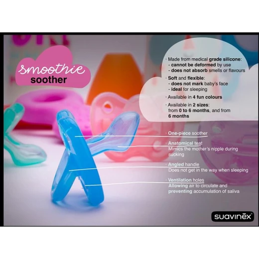 Suavinex Smoothie Collection Anatomical Soother Pacifier 6-18 Months - Pink - سوافينكس - Image 2