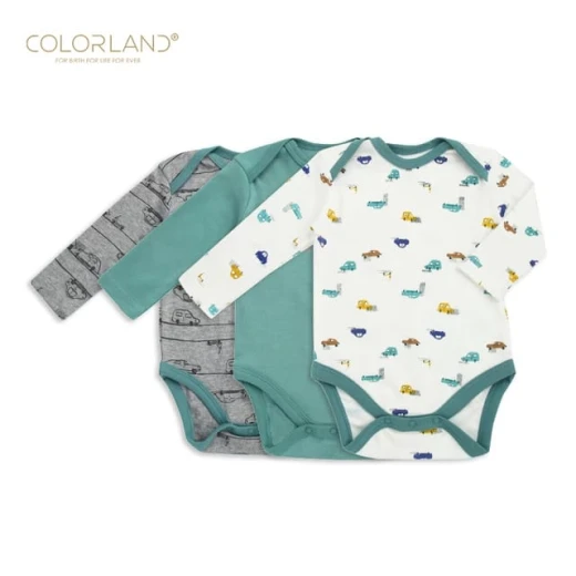 Colorland - (1) Baby Bodysuit 3 Pieces In One Pack - 3-6 Months Colorland - (1) Baby Bodysuit 3 Pieces In One Pack - 3-6 Months