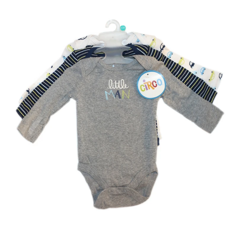 Circo 3 Long Sleeves Bodysuits for Little Man 0-3 months