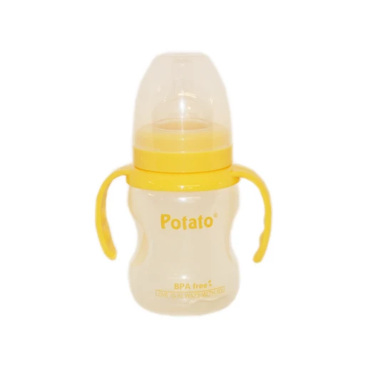 Potato Baby Feeding Bottle with Handle, 3-6 months, Yellow, 180 ml