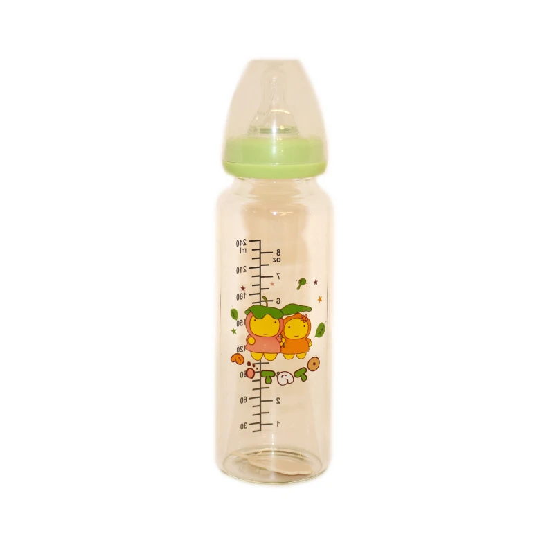 Potato Feeding Glass Bottle 240ml, Green - بوتاتو