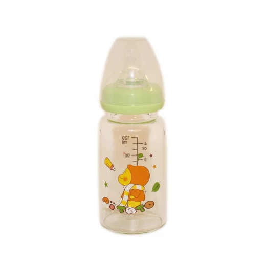 Potato Feeding Glass Bottle 120 ml, Green Potato Feeding Glass Bottle 120 ml, Green