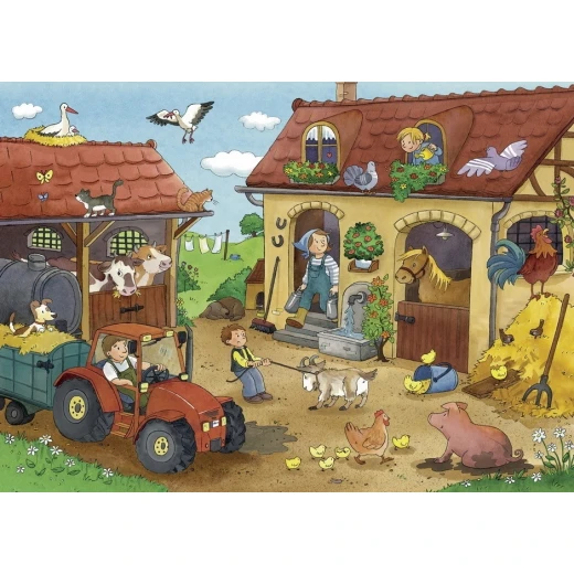 Ravensburger Working on the Farm 2x12 Puzzle - رافينسبرغر - Image 2