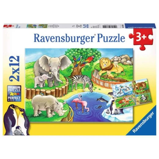 Ravensburger Zoo Animals 2x12 Puzzle Pieces Ravensburger Zoo Animals 2x12 Puzzle Pieces