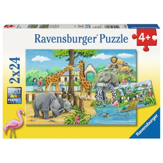 Ravensburger Welcome to the Zoo - 2x24pc Jigsaw Puzzle Ravensburger Welcome to the Zoo - 2x24pc Jigsaw Puzzle